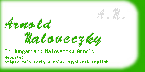 arnold maloveczky business card